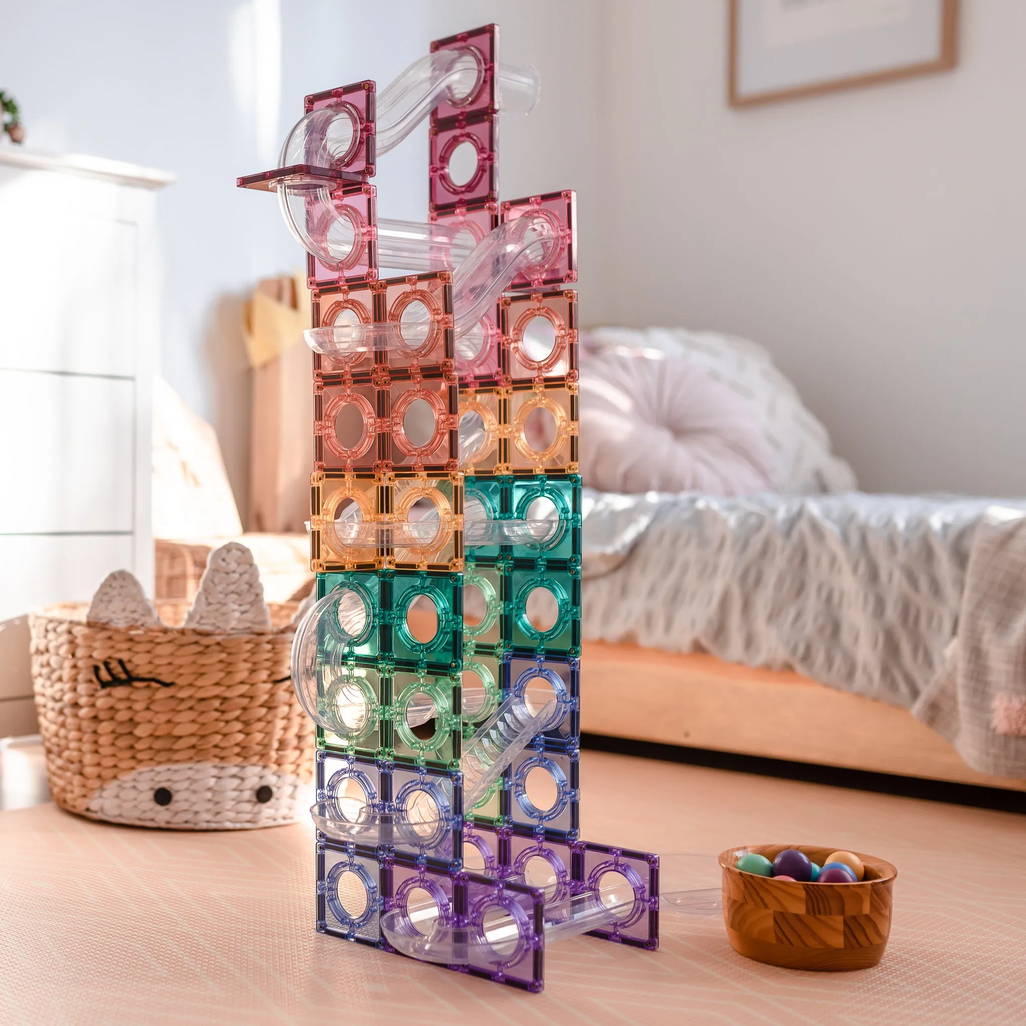 Connetix Tiles - 106 Piece Ball Run | Pastel