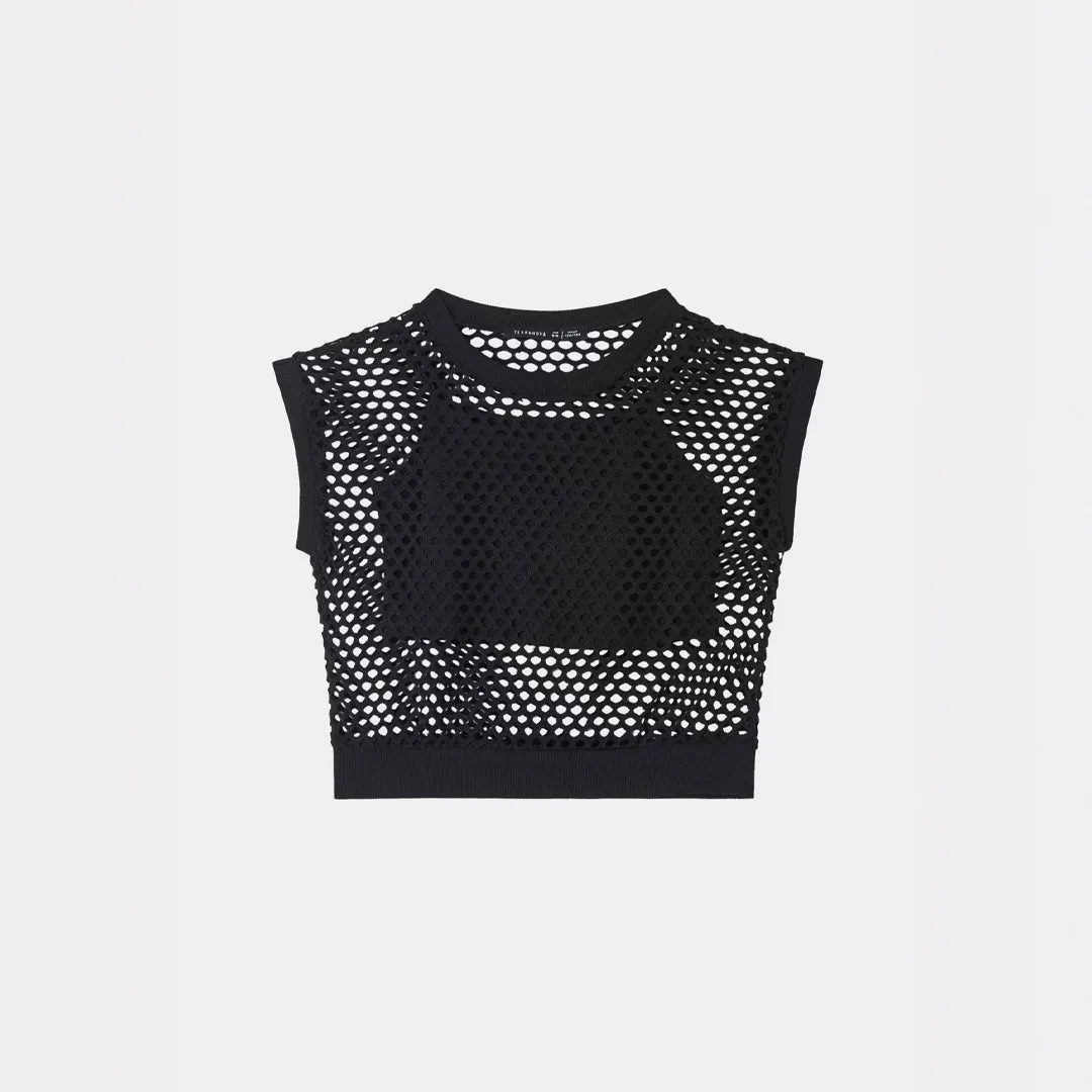 Crew Neck Mesh T-Shirt