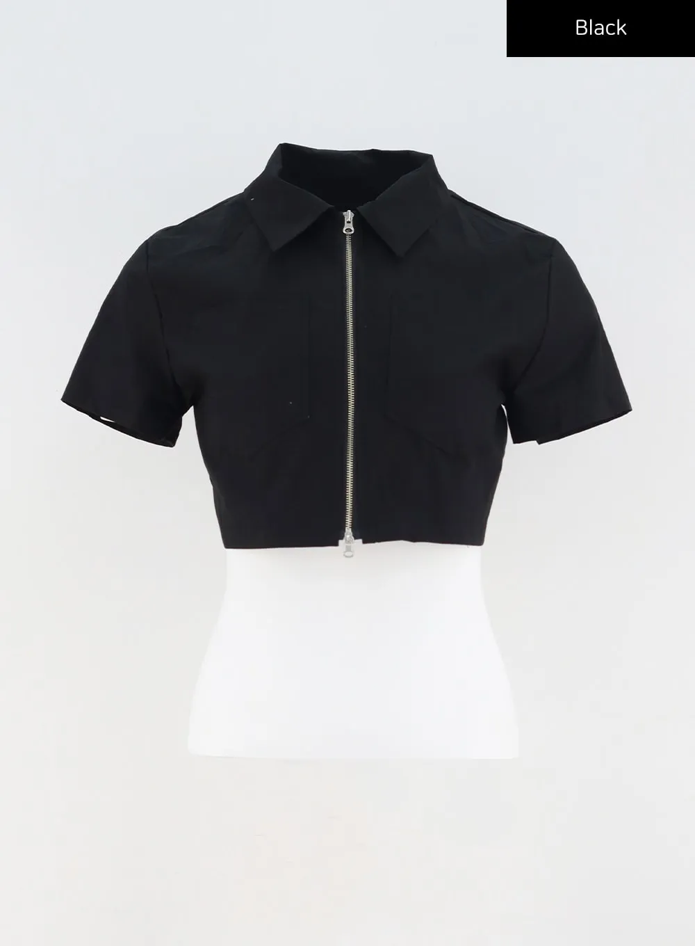 Cropped Zip-Up Shirt CY303