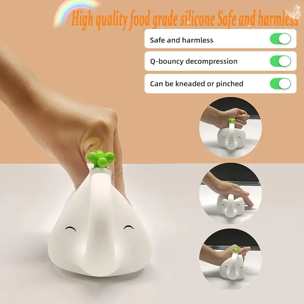 Cute  Elephant Silicon Touch Lamp - USB Chargeable