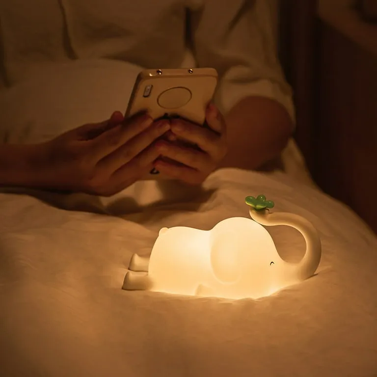 Cute  Elephant Silicon Touch Lamp - USB Chargeable