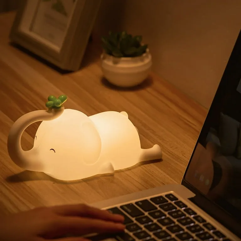 Cute  Elephant Silicon Touch Lamp - USB Chargeable