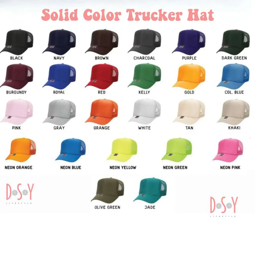 Daisy Stem Foam Solid Trucker Hat