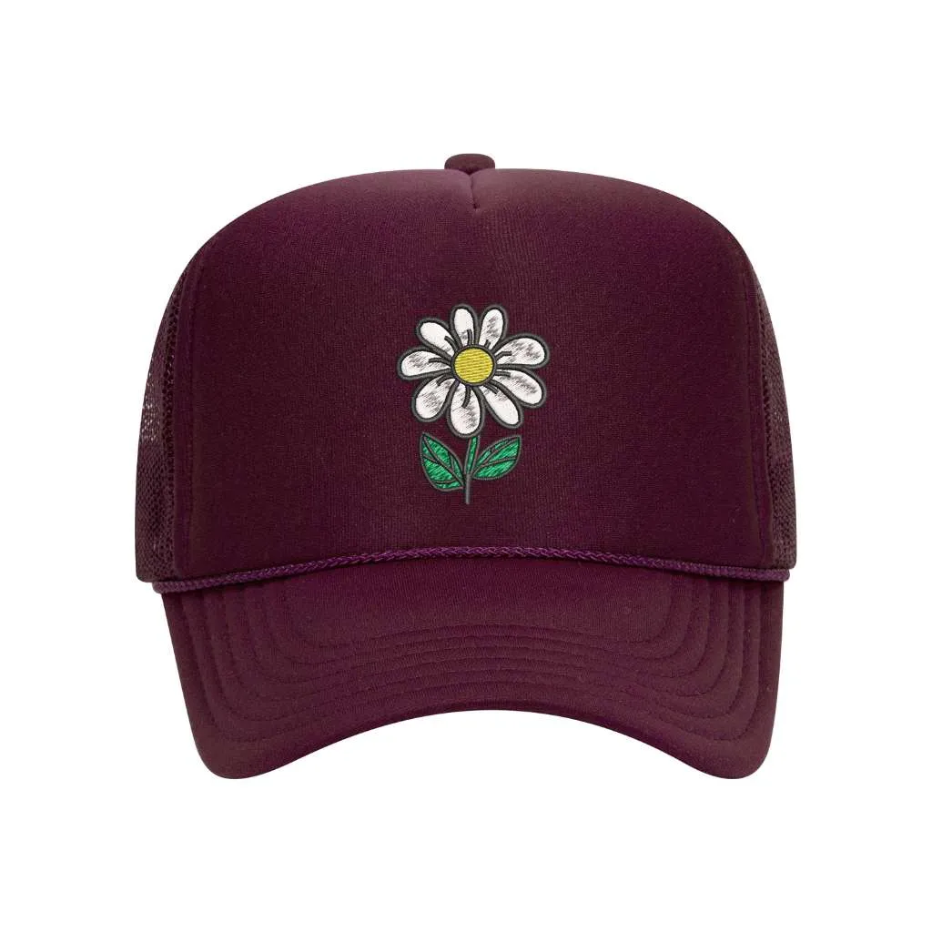 Daisy Stem Foam Solid Trucker Hat