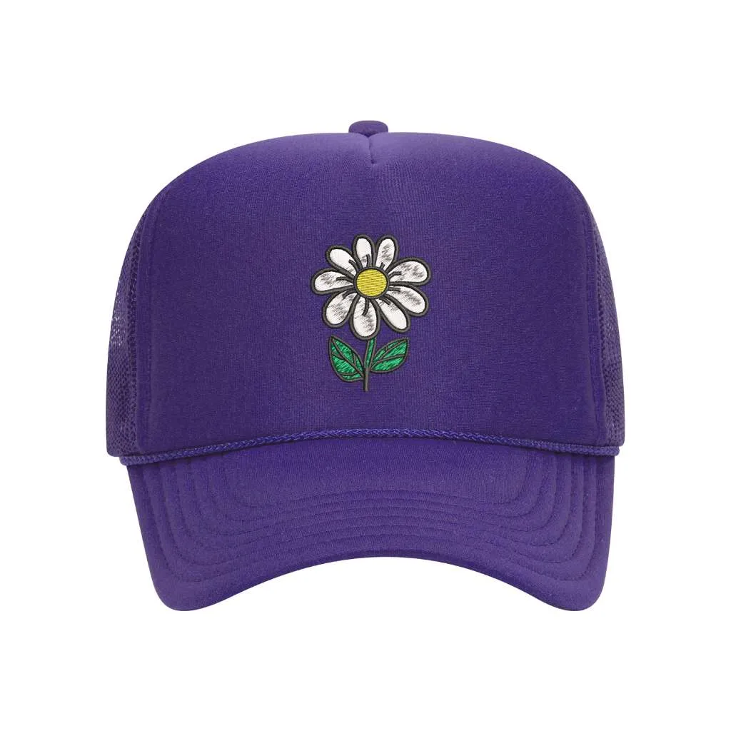 Daisy Stem Foam Solid Trucker Hat