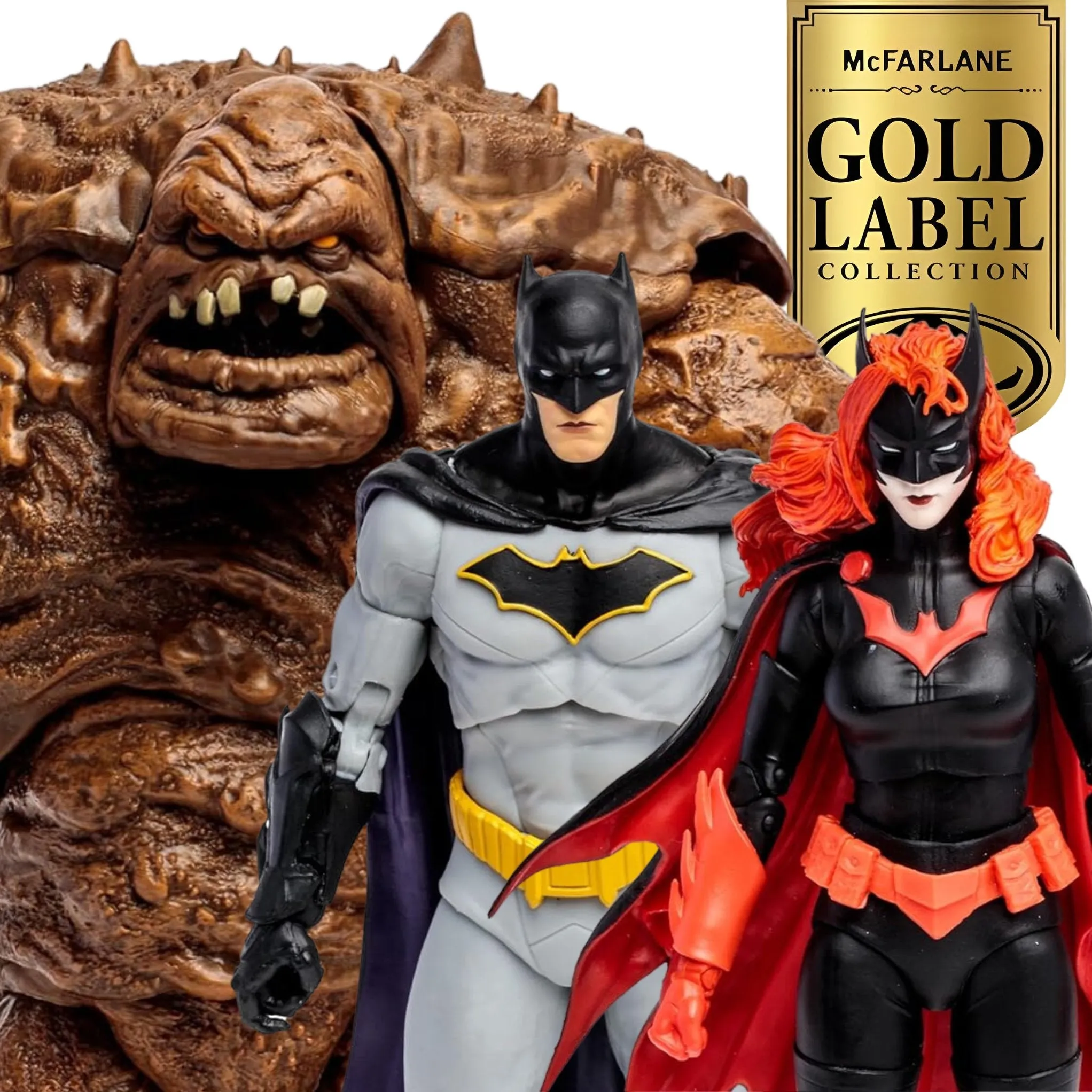 DC Multiverse Exclusive Gold Label Clay Face, Batman, & Batwoman 3-Pack (Rebirth)