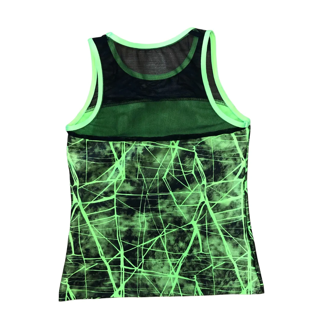 Ditto Dancewear Fractured Singlet and Shorts Set - Green