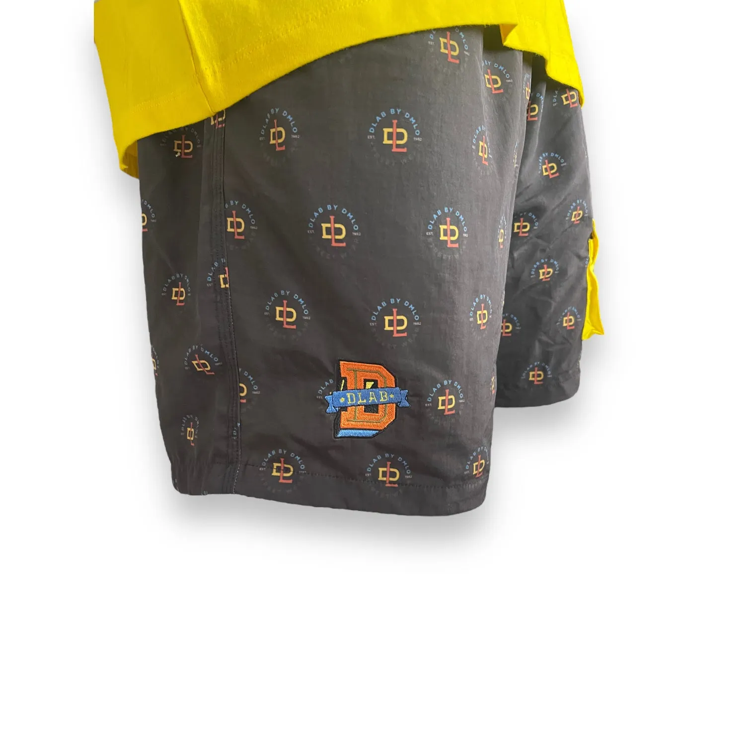 DLAB Hybrid Shorts Black Sublimated with Yellow Pocket