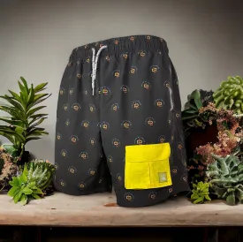 DLAB Hybrid Shorts Black Sublimated with Yellow Pocket