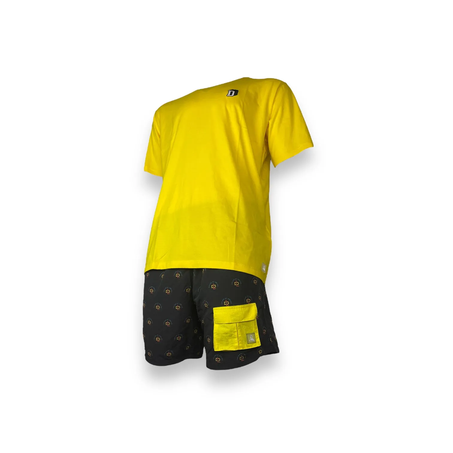 DLAB Hybrid Shorts Black Sublimated with Yellow Pocket