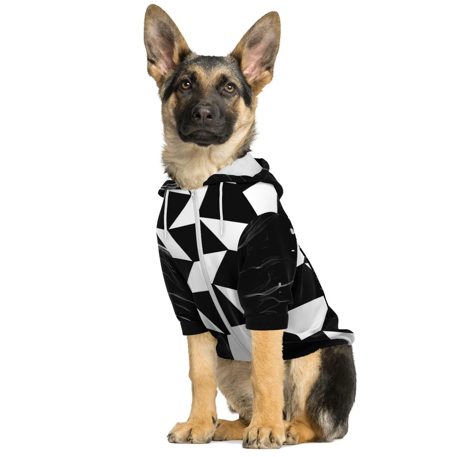 dog hoodie black and white