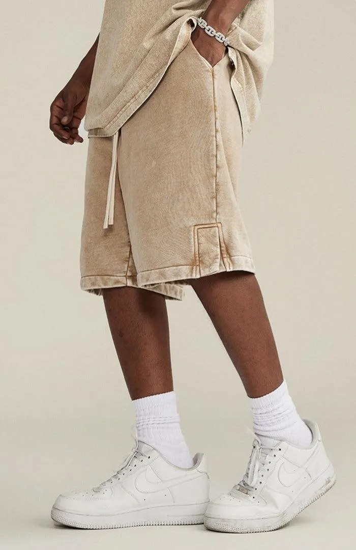 Drawstring Waist Loose Shorts