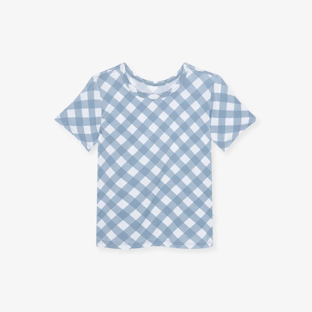 Dusty Blue Gingham Classic Tee