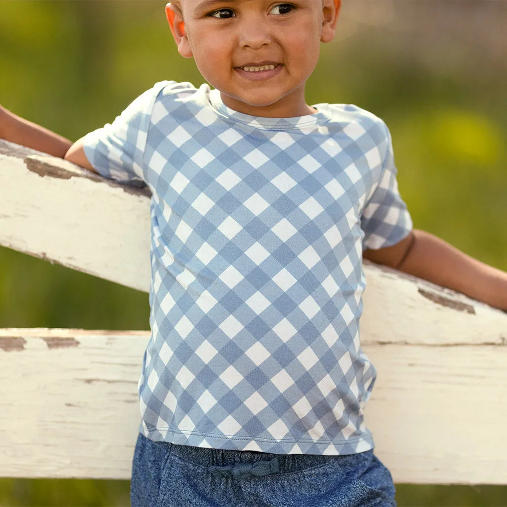 Dusty Blue Gingham Classic Tee