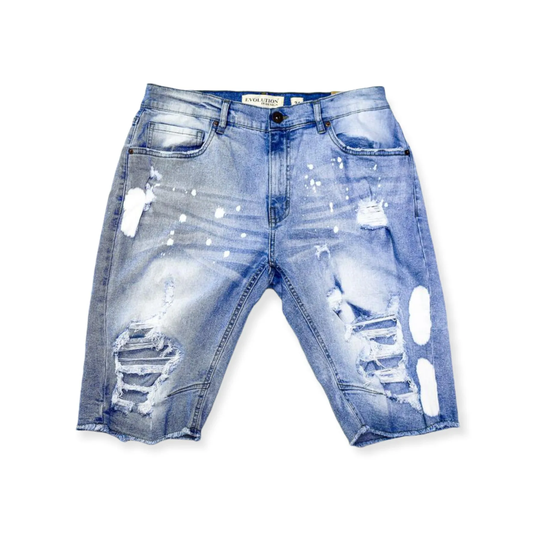 EVOLUTION: Rip & Slash Denim Short 22664