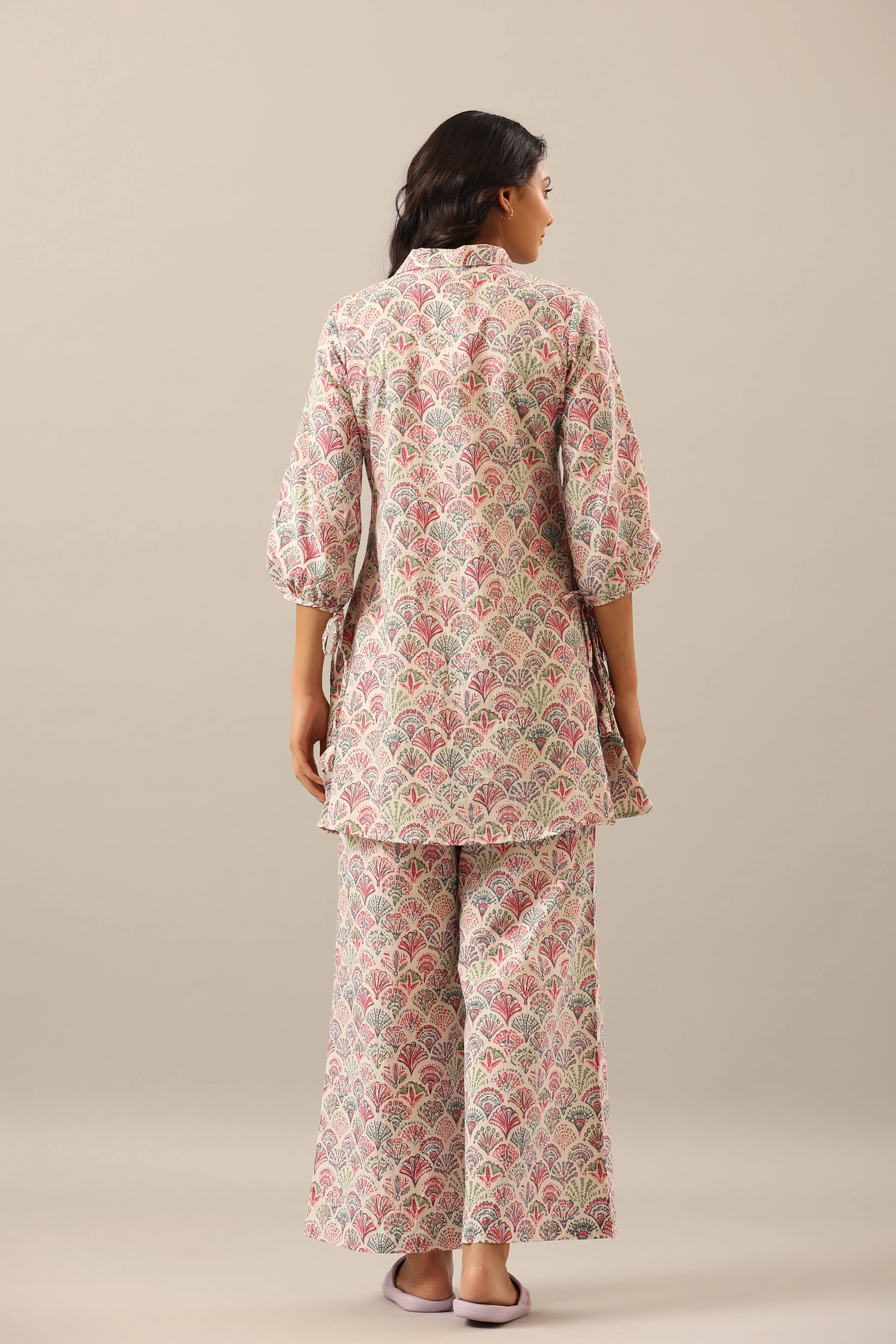 Floral Canopies on Offwhite Lounge Co-ord Set