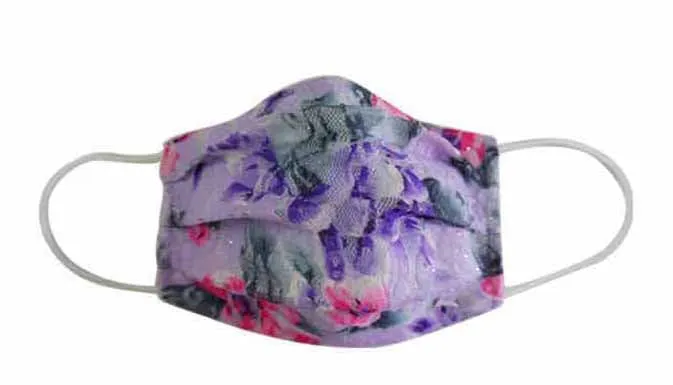 Flower Purple Fabric Face Mask (Adult/Child)