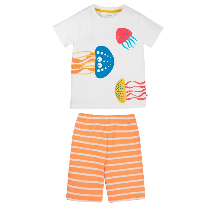 Frugi Porthleven Pyjamas - Soft White / Jellyfish