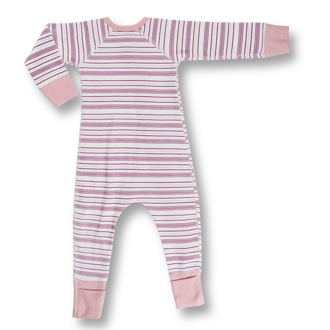 Girl Field Stripe Zip Romper