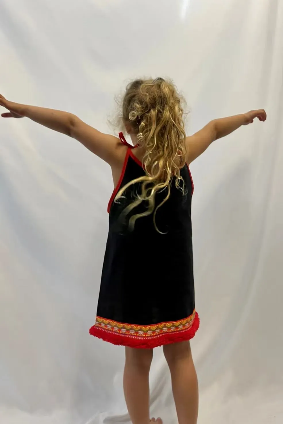 Girls Ethnic Apron Dress