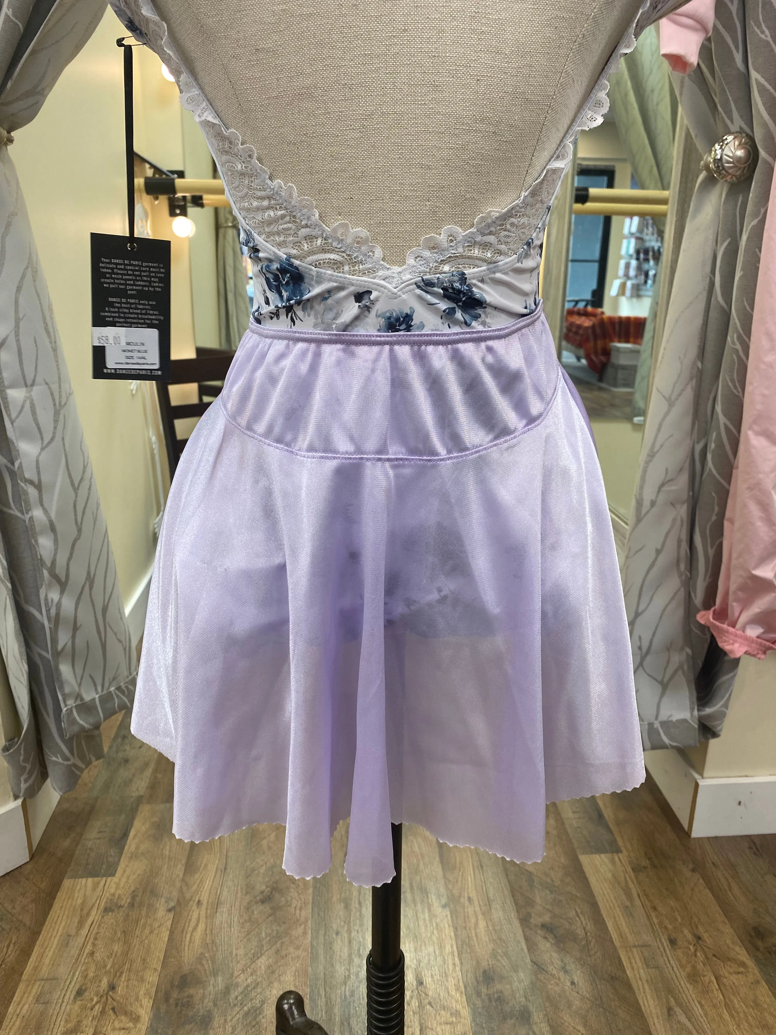 Girls Lilac Handmade Silk Stretch Waist Ballet Skirt