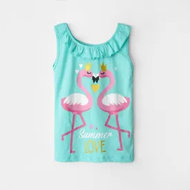 Girls Printed Soft Cotton Frill Top