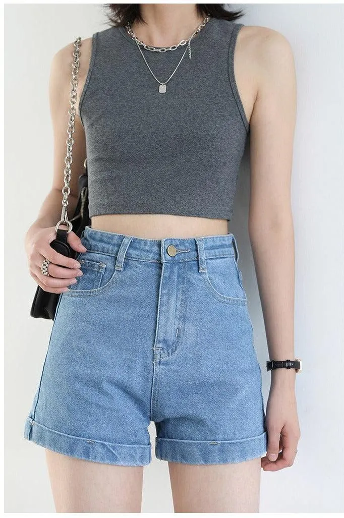 Grunge Black Jean Shorts