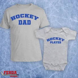 Hockey Dad Hockey Player Matching Father Son/Daughter Shirts FA27-28