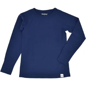 Imperfect Kids Merino Wool Base Layer, Long Sleeve Top, Deep Blue