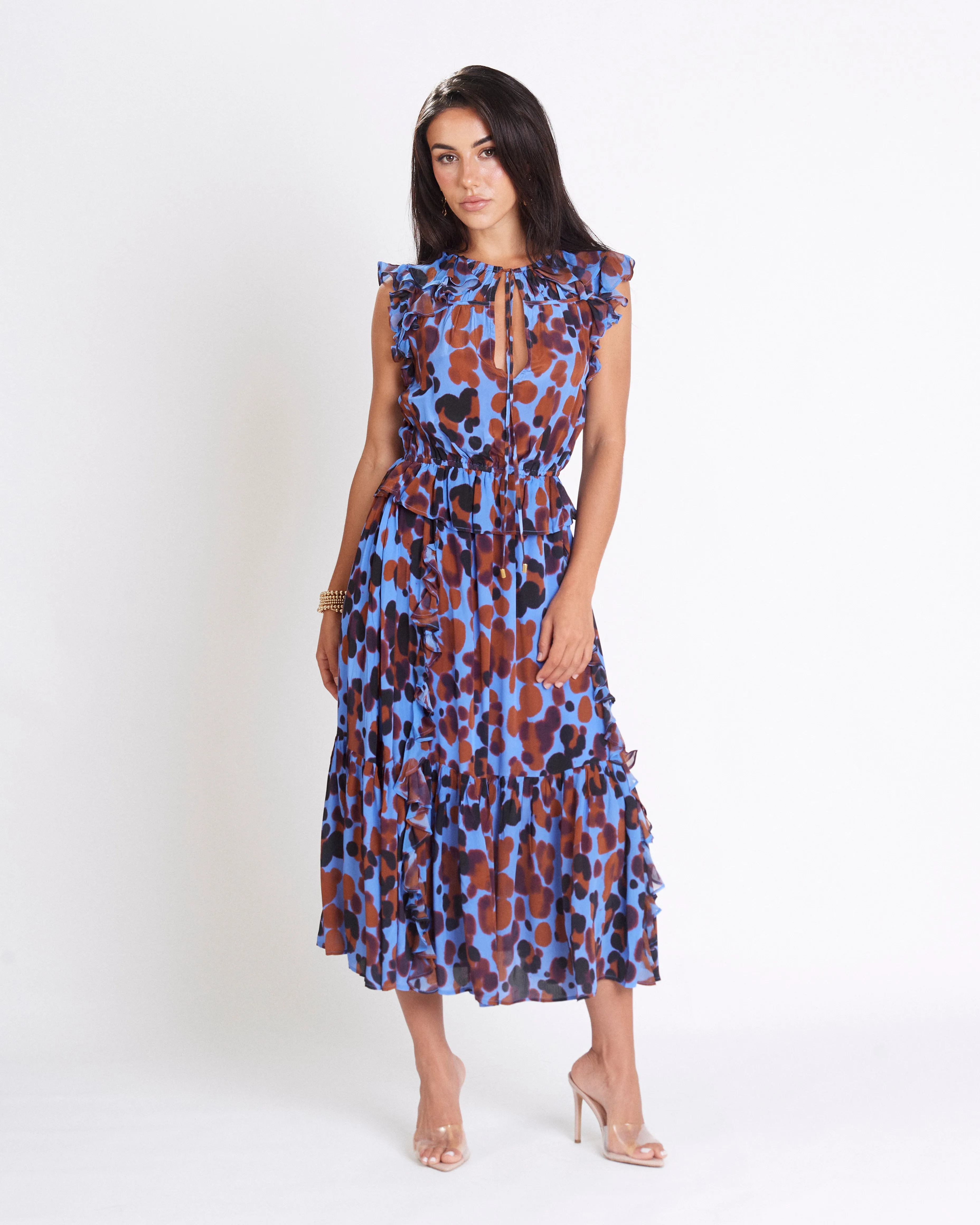 Karolina Print Midi Dress