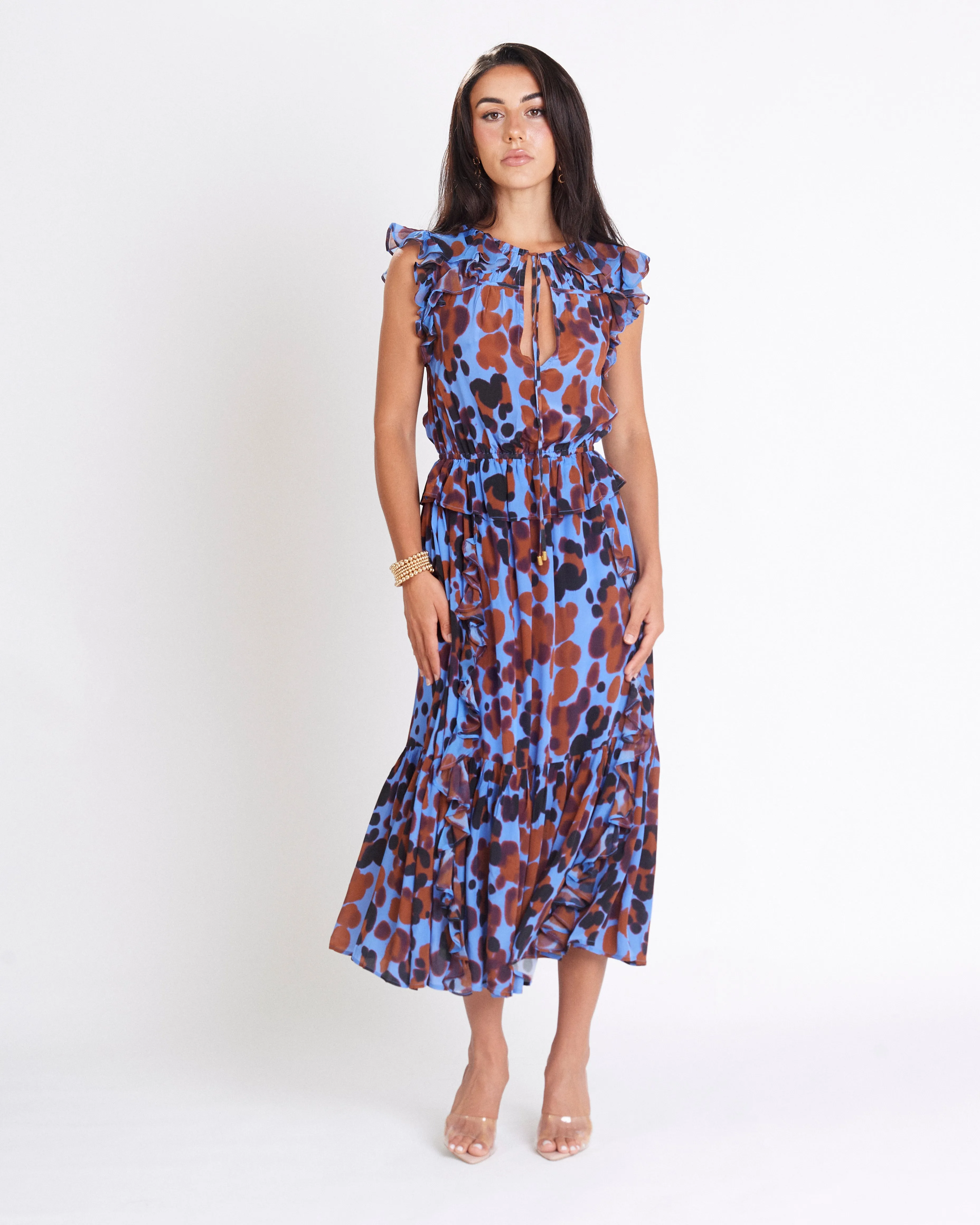 Karolina Print Midi Dress