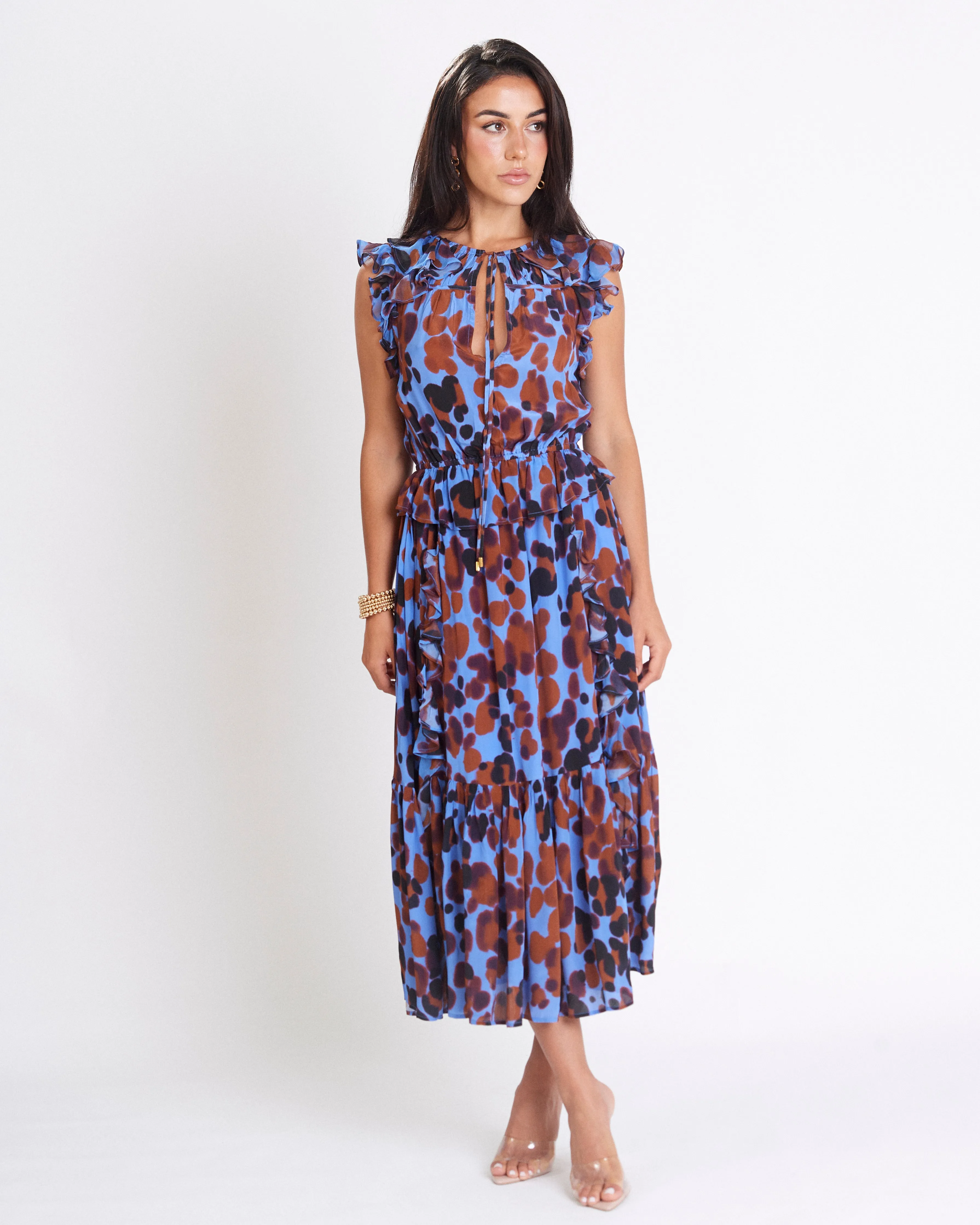 Karolina Print Midi Dress