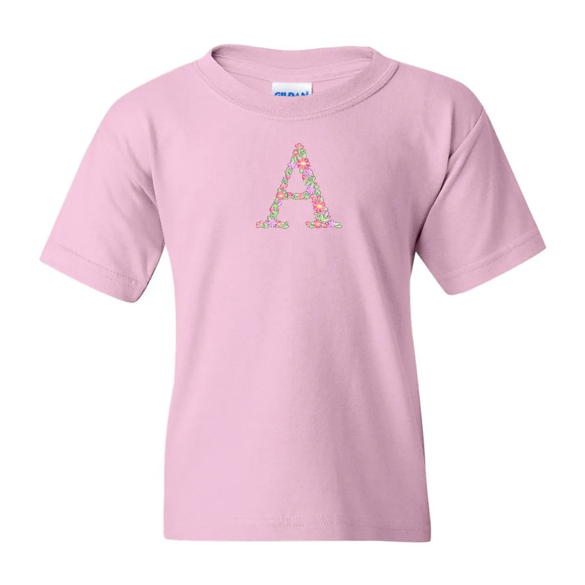 Kids 'Floral Initial' T-Shirt