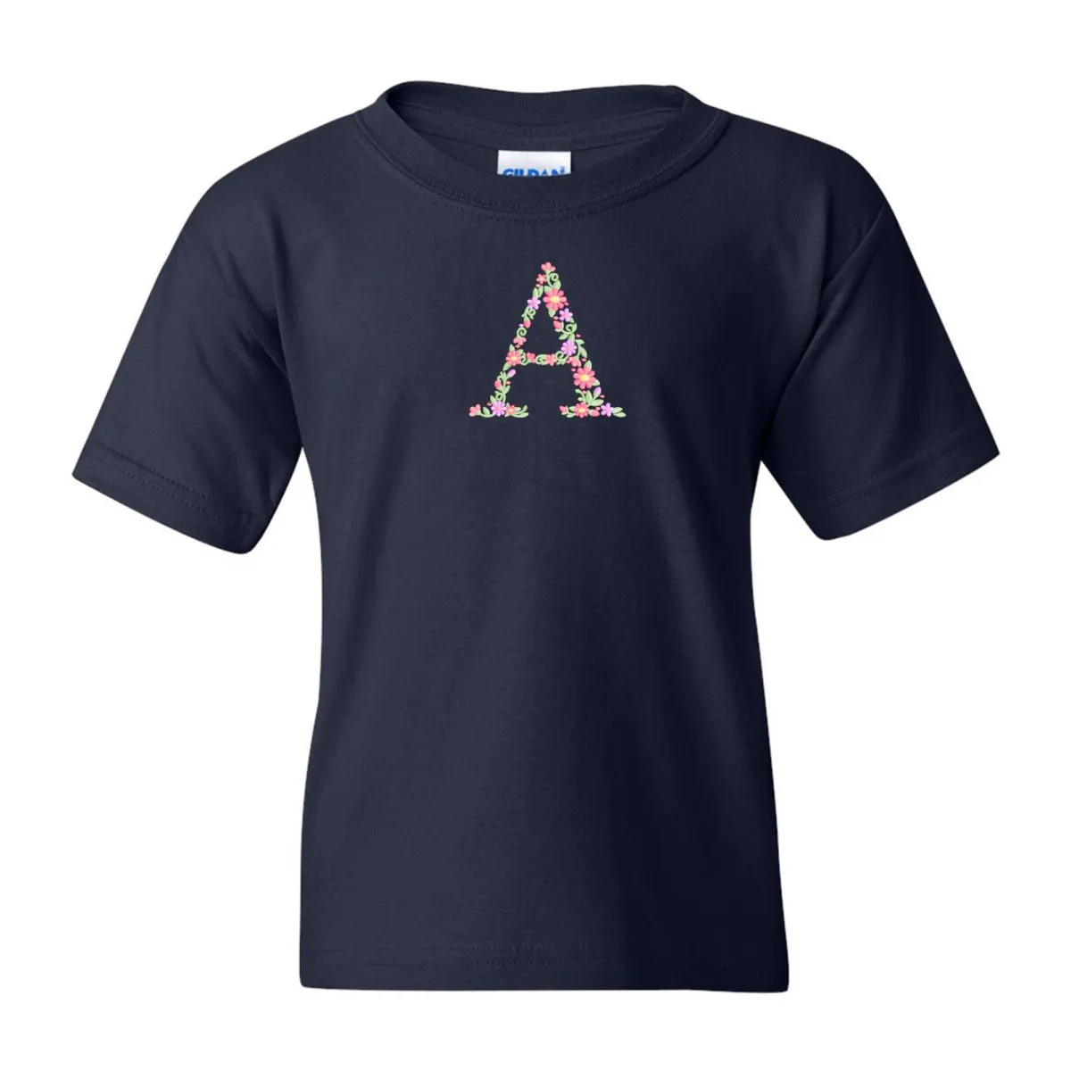 Kids 'Floral Initial' T-Shirt