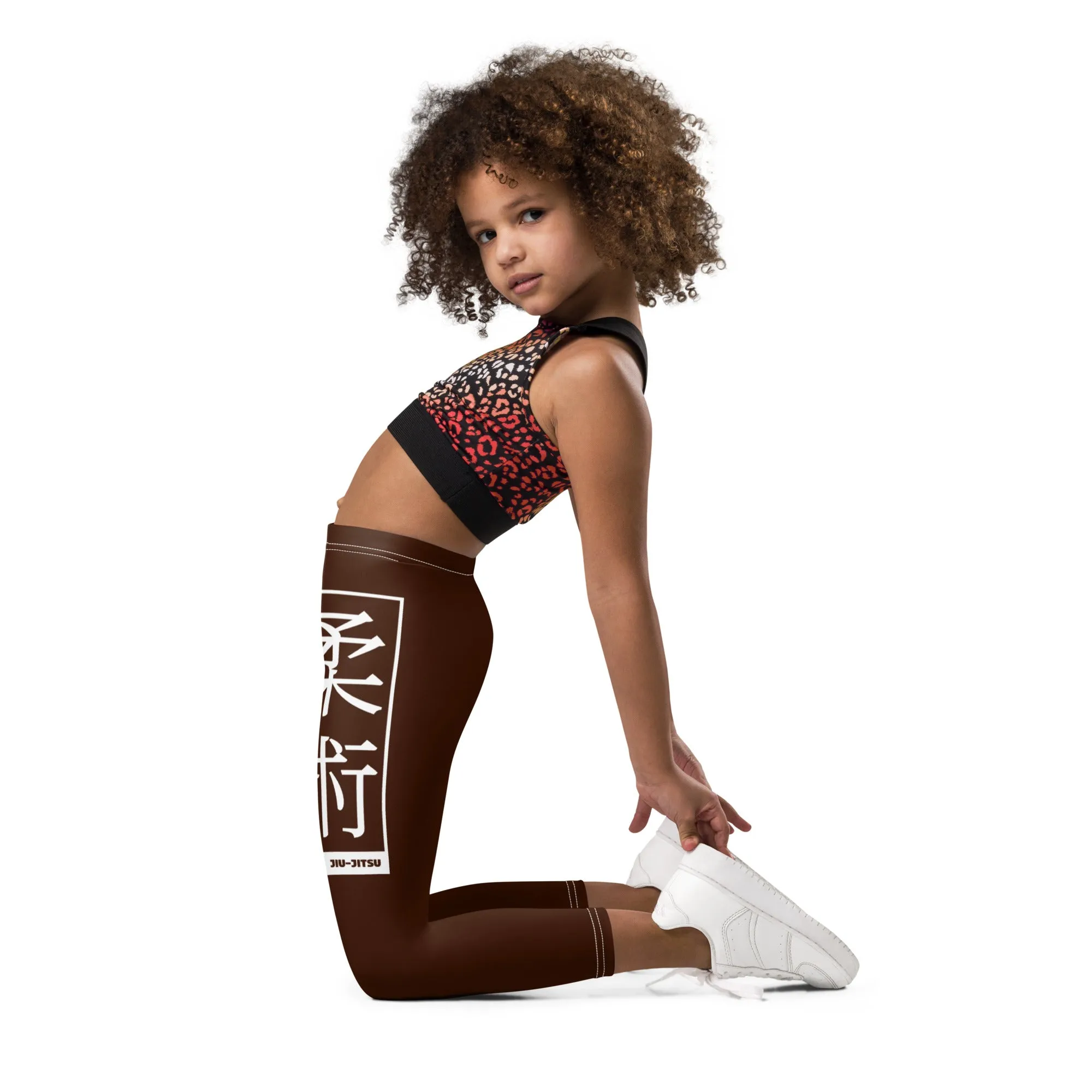 Kids' Girls Yoga Pants Workout Leggings Jiu-Jitsu 006 - Chocolate