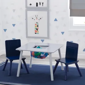 Kids Table and Chair Set with Storage (2 Chairs Included)