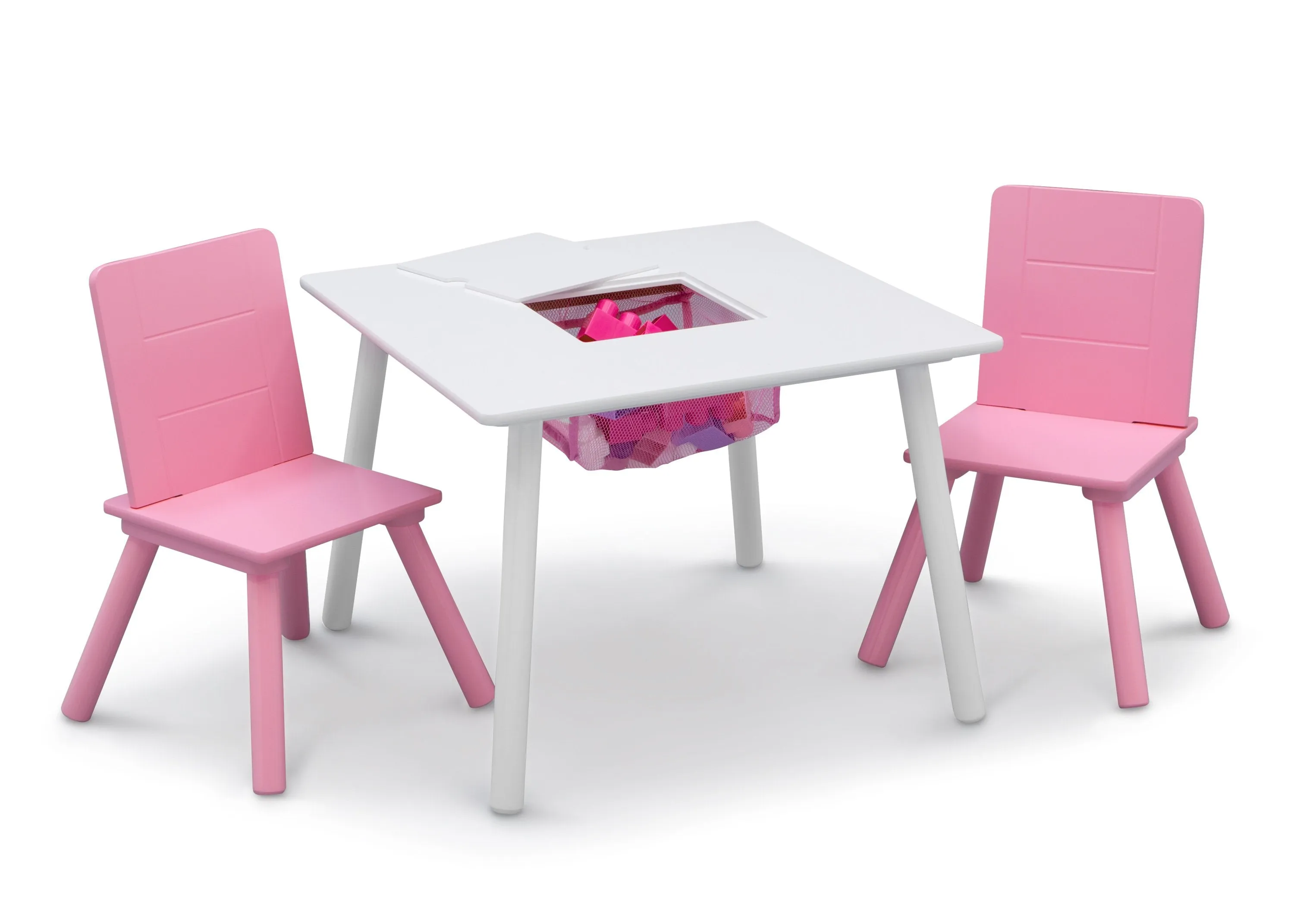 Kids Table and Chair Set with Storage (2 Chairs Included)