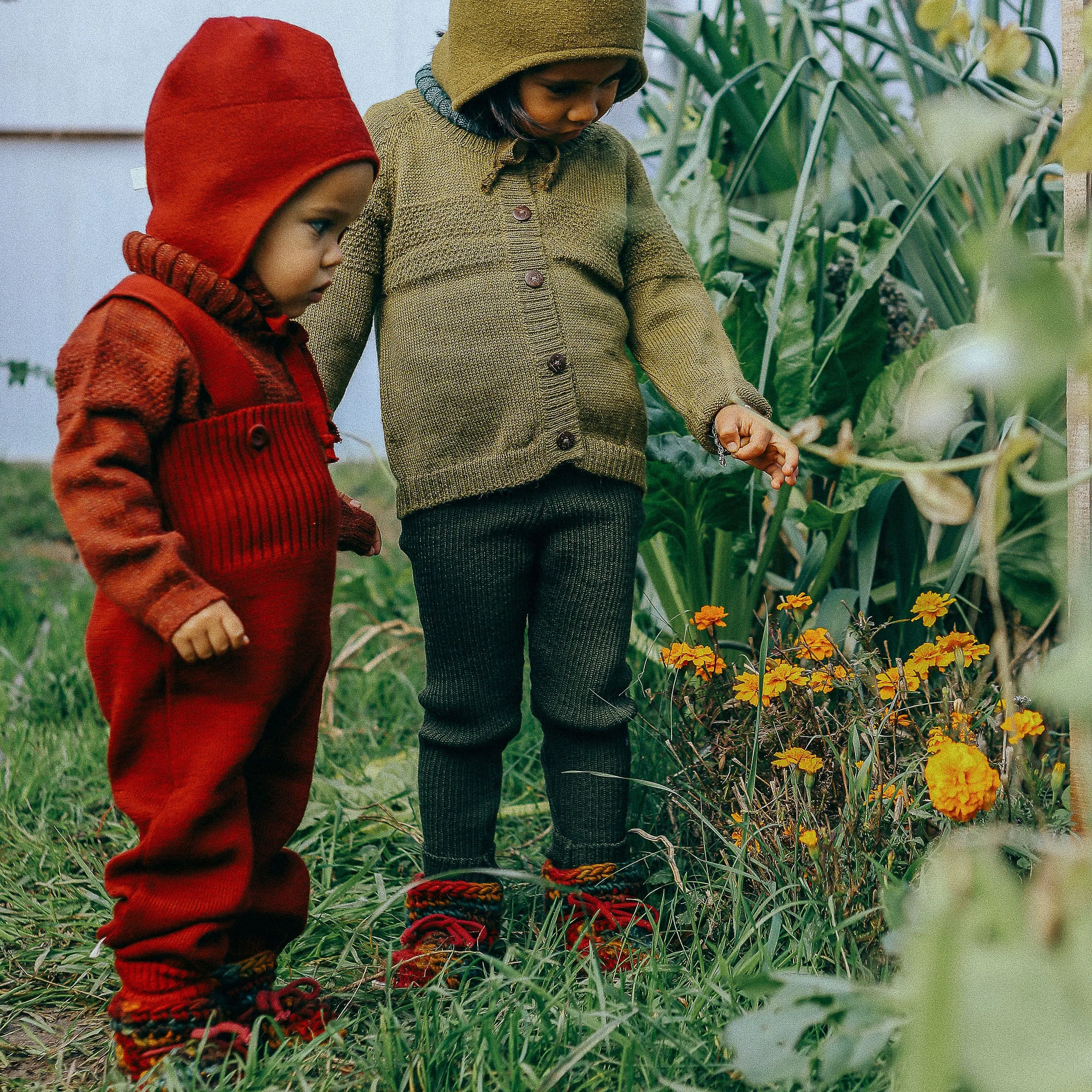 Knitted Dungarees in Organic Merino Wool (3m-3y)