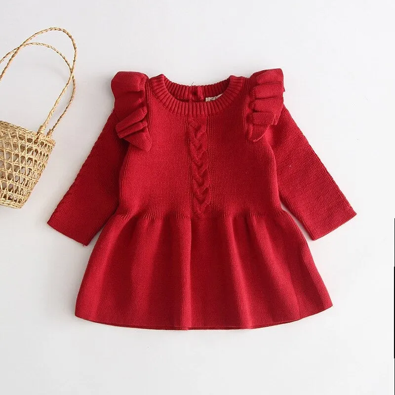 Knitted ruffles dress