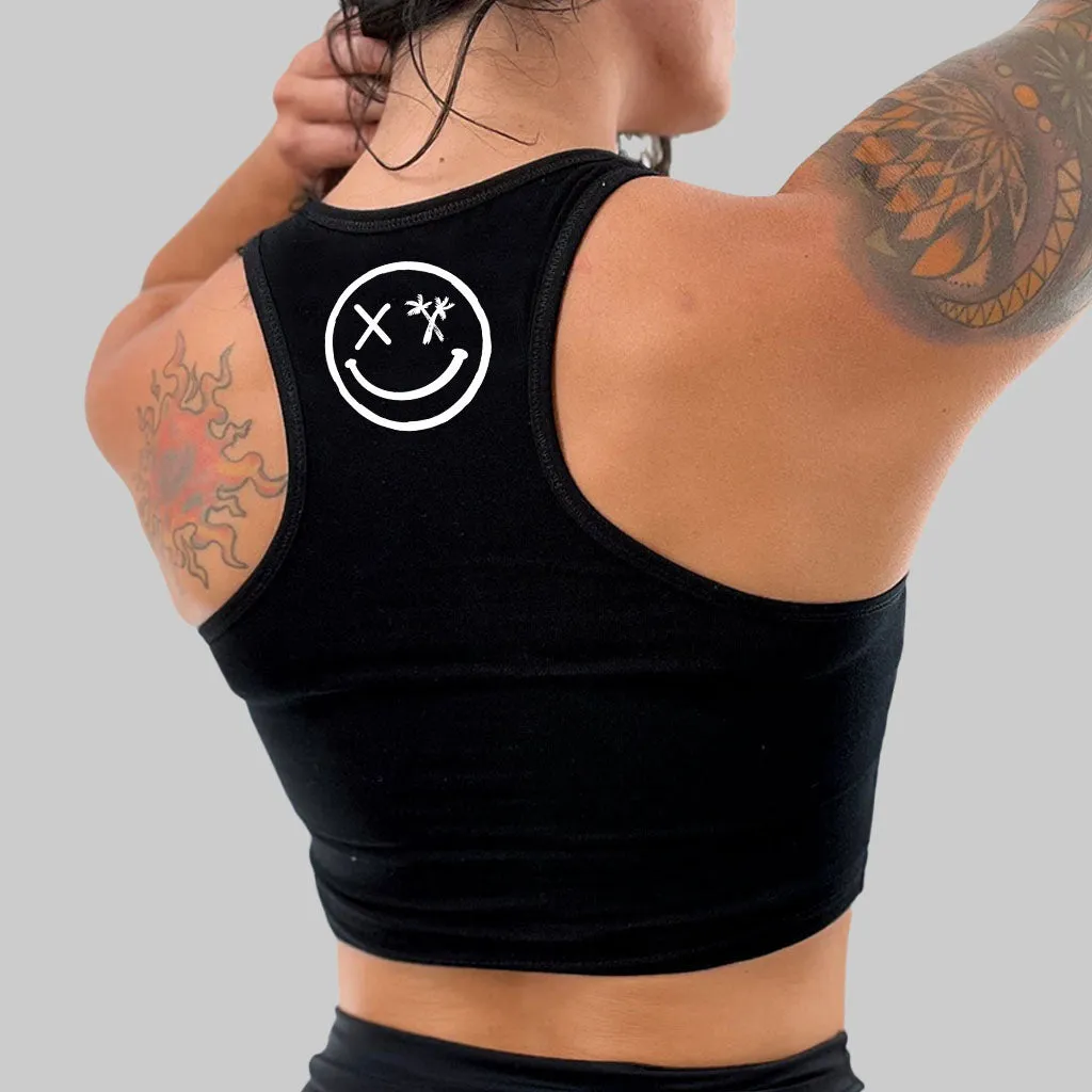 Ladies "Choosing Violence Today" Racerback Crop Tank | Micro