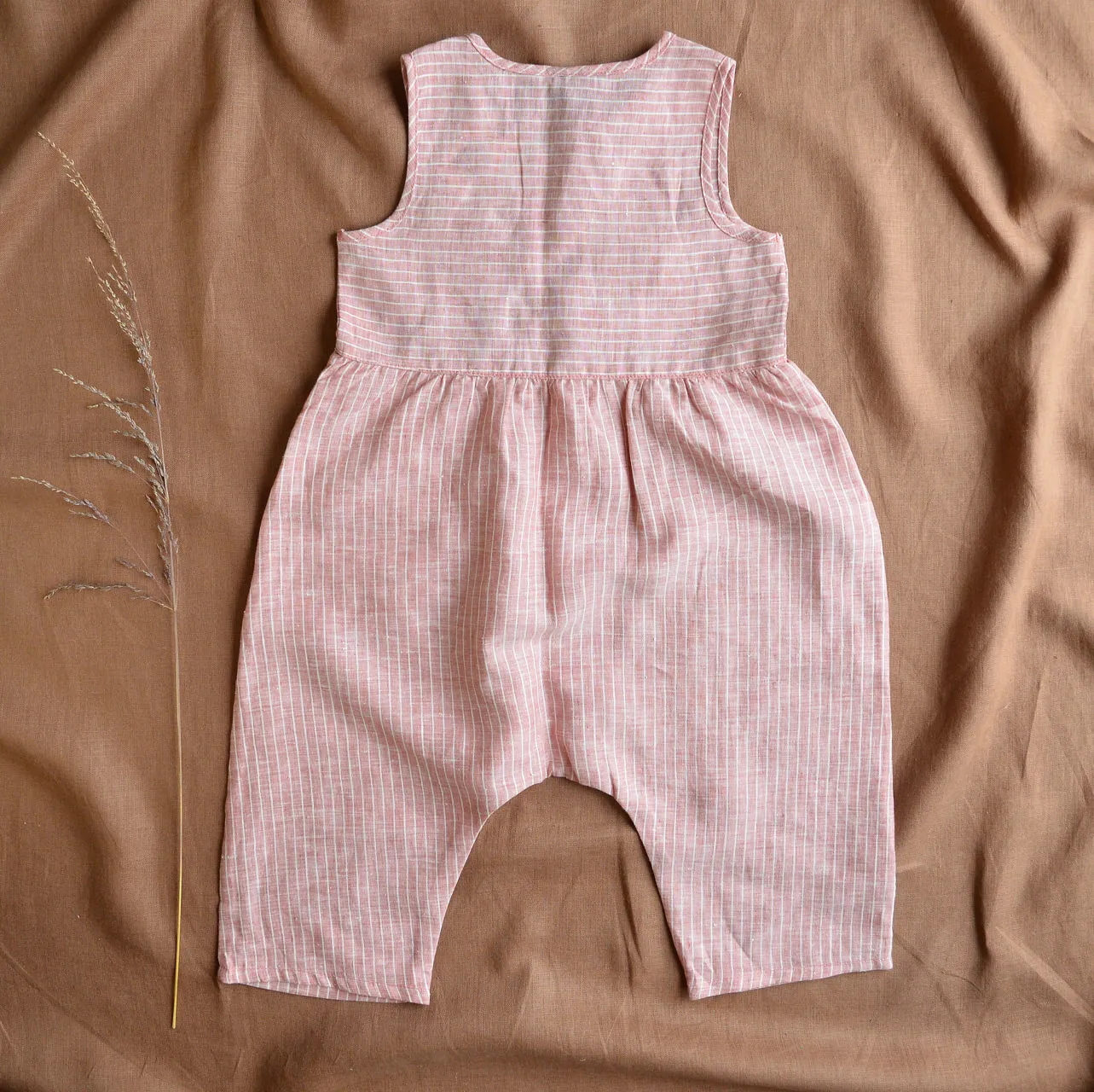 Linen Rompers - Stripes (3-6y) *Last ones