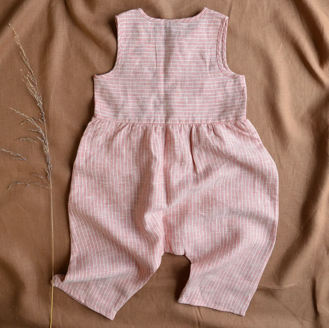 Linen Rompers - Stripes (3-6y) *Last ones