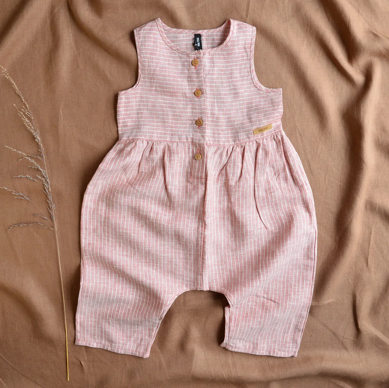 Linen Rompers - Stripes (3-6y) *Last ones