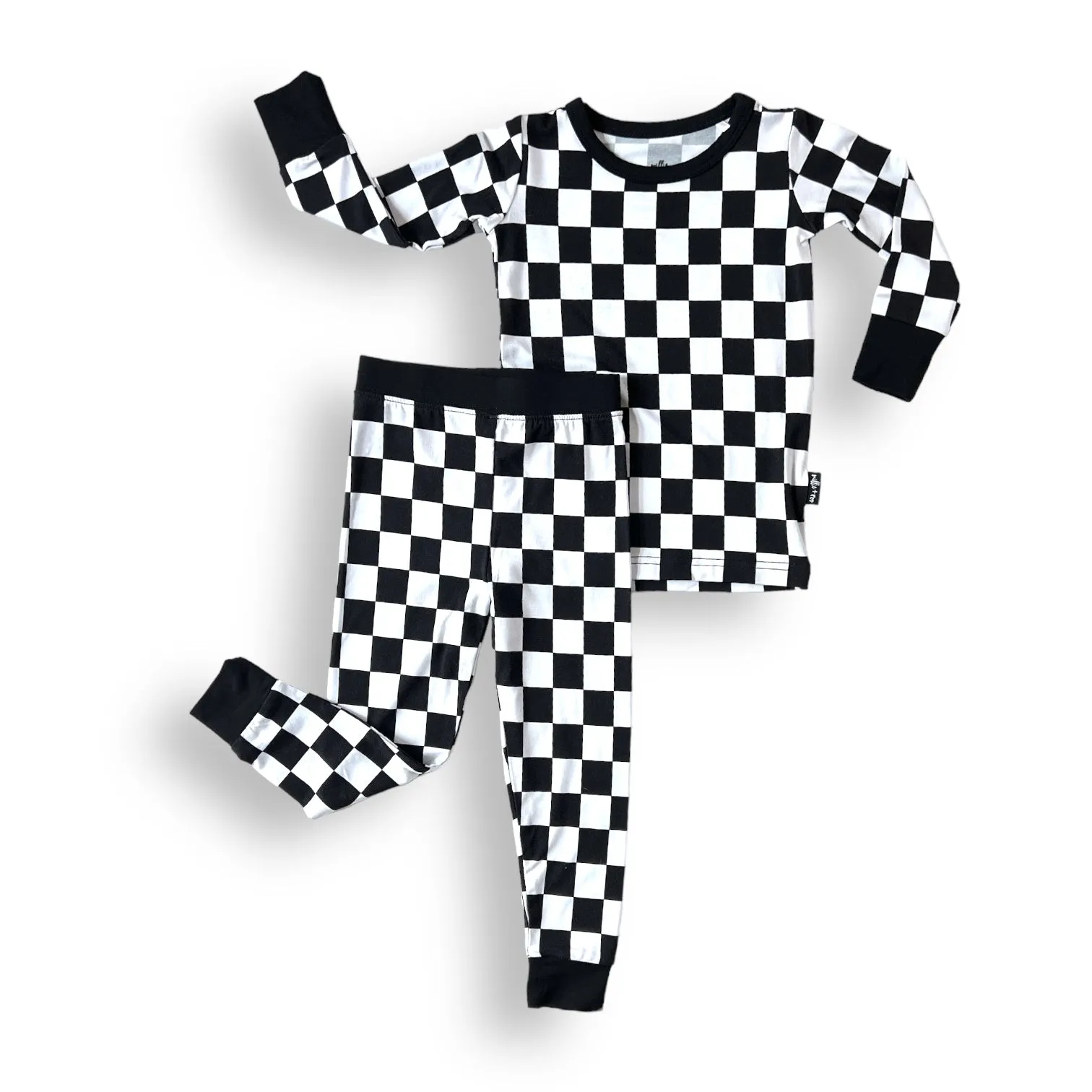 LONG SLEEVE 2 PIECE SETS- B W Check