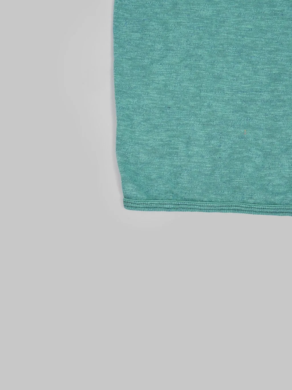 Loop & Weft Super Slub Tube Knit Edge Piping Crewneck T-Shirt Ocean Green