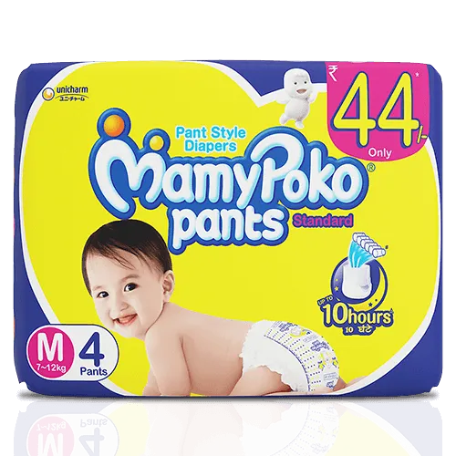 Mamy Poko Pants Medium Size (7-12 kg) Diapers 4 pc