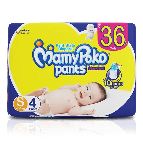 Mamy Poko Pants Small Size (4-8 kg) Diapers 4 pc