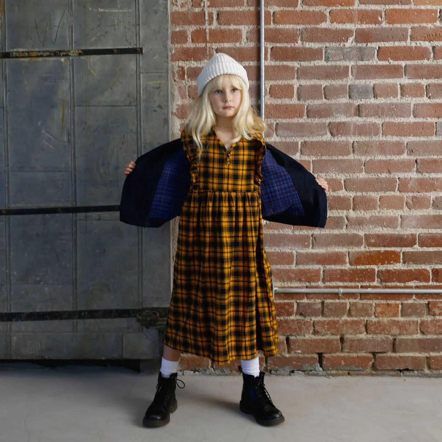 Mazzy Flannel Ruffle Dress