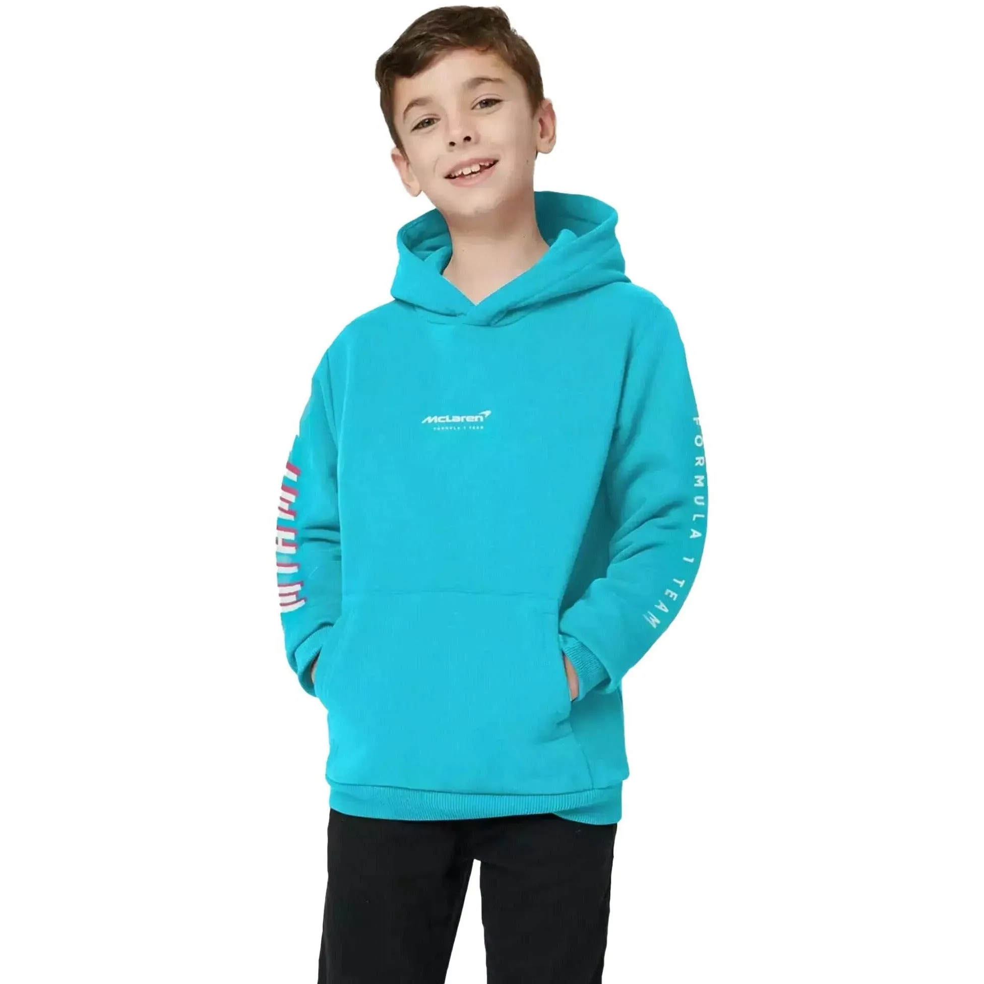 McLaren F1 Kids Miami Neon Logo Hoodie-Vice Blue/Aqua Sky