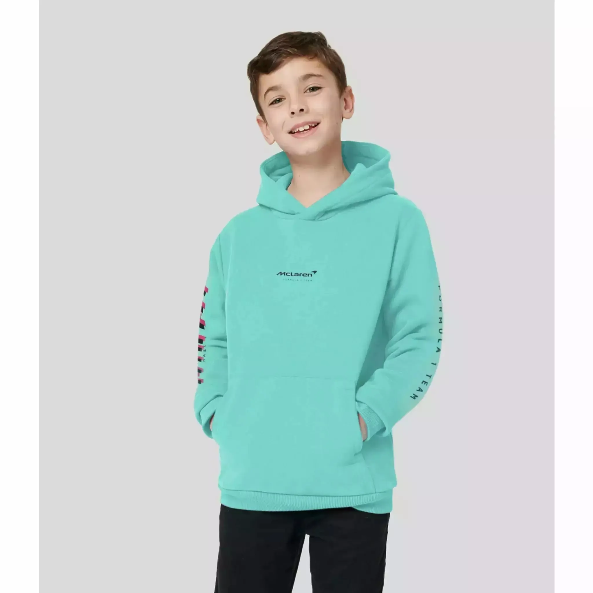 McLaren F1 Kids Miami Neon Logo Hoodie-Vice Blue/Aqua Sky